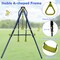 3-in-1 Kids Swing Set With U-Swing Glider Gym Rings Adjustable Height Outdoor